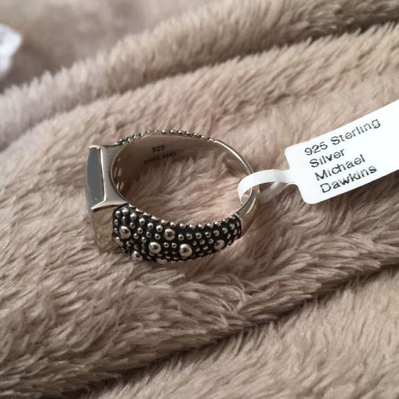 MICHAEL DAWKINS Starry Night Mother of Pearl Sterling Silver 925 Ring Sz 8.75 - Picture 6 of 9